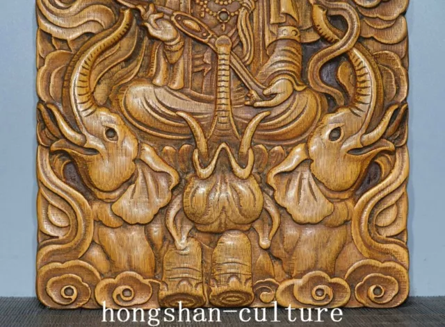 Huanghuali Holz Puxian Kwan-yin Guanyin Quanyin Elefant Tangka Wand 3