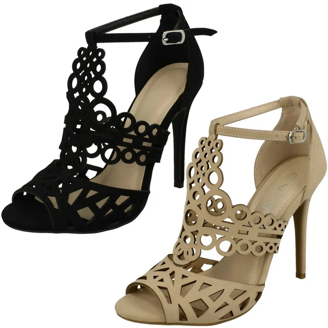 Sandales à Talons Femmes Anne Michelle - Bout Ouvert, Lanière Cheville, Boucle - Neuf Avec Emballage