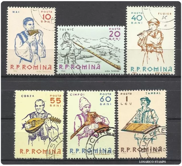 Romania - 1961 6v. CTO NH Musical Instruments Music