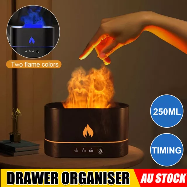 3D Flame Air Humidifier Ultrasonic Essential Oil Diffuser Cool Mist Maker 250ML