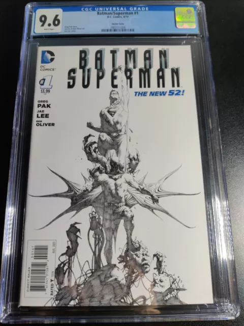 Batman Superman #1 New 52, Jim Lee Sketch 1:100 Cover.  CGC 9.6