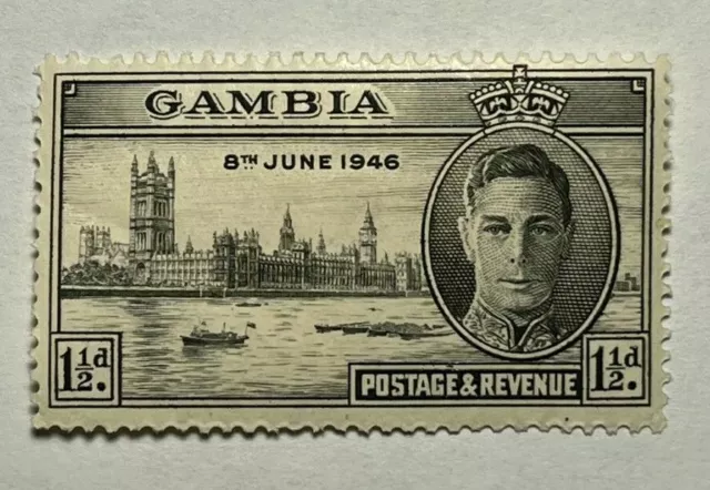 Gambia SG #162 Stamp - Victory King George VI KGVI 1946 (M NH OG) X8