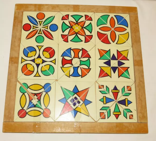 Sehr altes Holzpuzzle * Holz Legespiel * 28x28 cm bunt bemalt