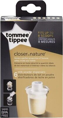 6 dispensadores de leche en polvo Tommee Tippee Closer to Nature - se adapta hasta 8 cucharadas
