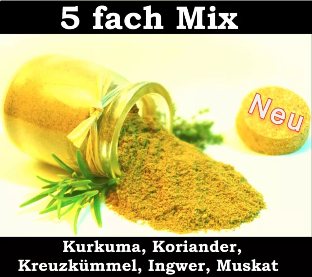 200g 5fach Kurkuma Koriander Muskat Kreuzkümmel Ingwer Gewürzmischung 44,75€/kg