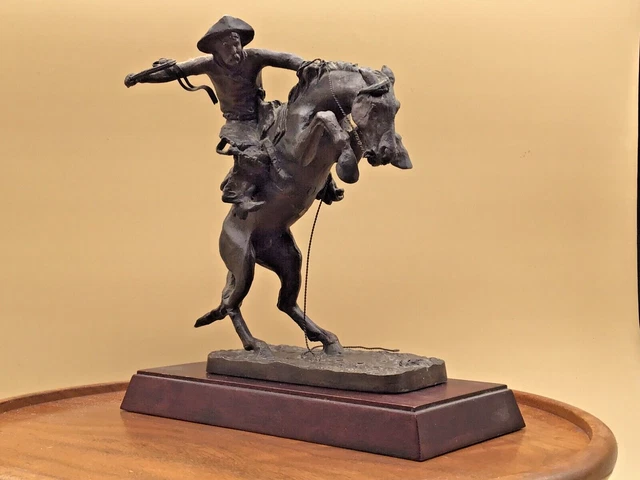 1989 Franklin Mint Remington Bronze Sculpture BRONCHO BUSTER