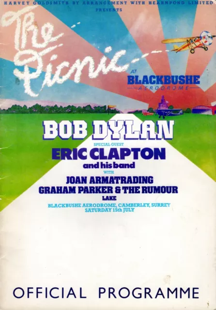 Bob Dylan & Eric Clapton 1978 Picnic At Blackbushe Concert Program Book-Ex 2 Nmt