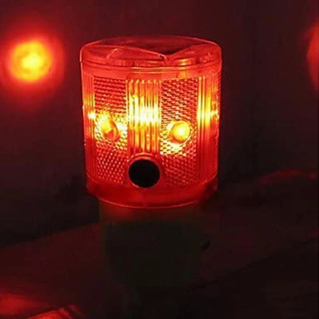 Luce Emergenza LED Solare LED Rosso Illuminazione Rotante Allarme Traffico NE I1U5