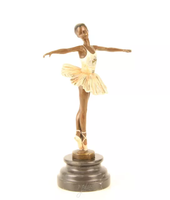 Bronce Ballerin Bailarina más Colores Nouveau Gründerzeit Escultura Estatua