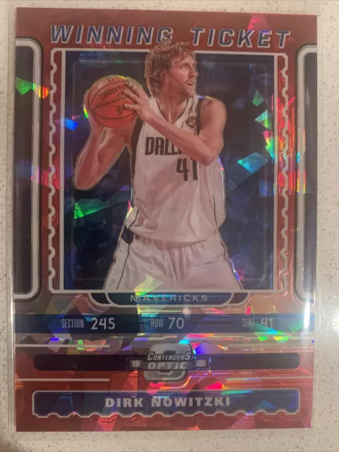 2019-20 Contenders Optic Winning Ticket Dirk Nowitzki Red Cracked Ice