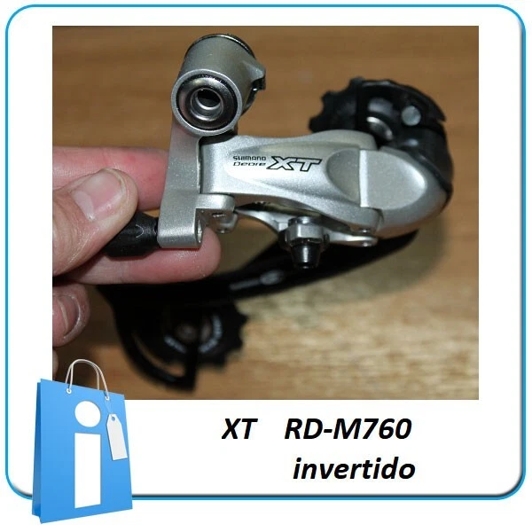 NOS CAMBIO DESVIADOR Trasero 9v Shimano XT RD-M760 INVERTIDO M760