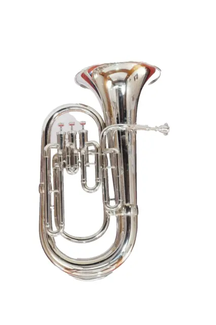 McLian Pro Euphonium BB Pitch Musical Brass Instruments SILVER LOOK with Case