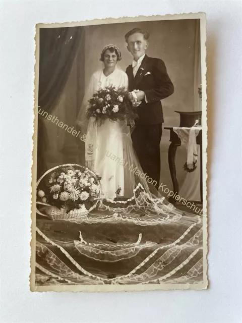 orig. Foto AK Hochzeit Richter Weigsdorf Böhmen Reichenberg