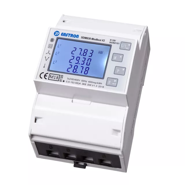 SDM630-Modbus multifunktioneller Stromzähler , MID geeicht , S0 , RS485 , 100A