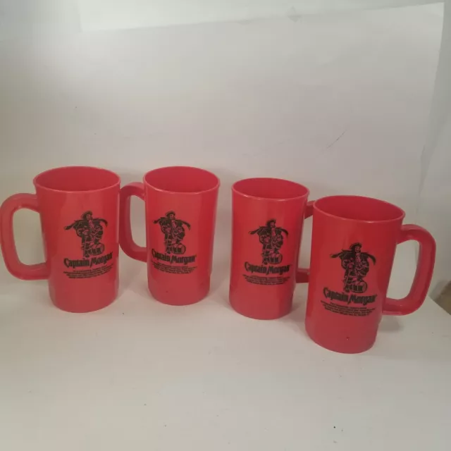 Captain Morgan Rum Plastic Beer Mug X4