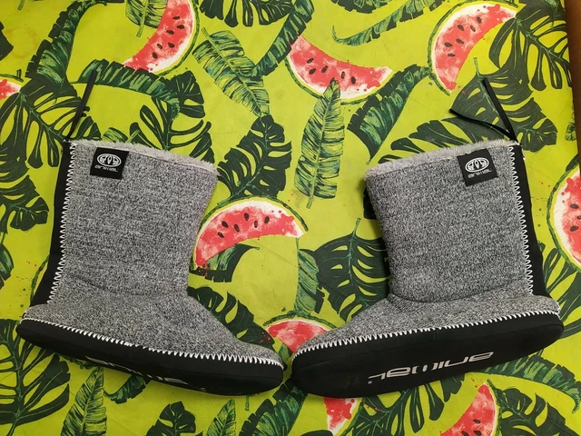 ANIMAL WOMEN S BOLLO Mid Calf Slipper Boots Grey Black Size 10uk