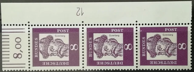 BUND BEDEUTENDE DEUTSCHE NR. 349 x ** ECKRAND MIT FORMNUMMER 12 R2b