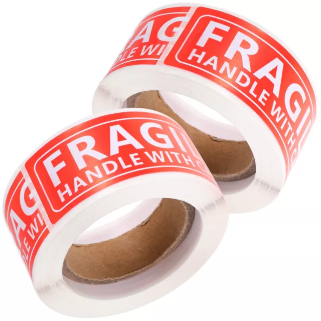 2 rotoli etichette stampabili etichetta vetro fragile etichette nastro condotto rosso