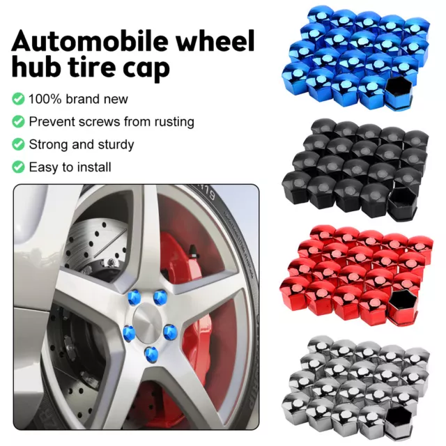 20PCS 17mm/19mm/21mm Alloy Wheel Nut Bolt Covers Caps Universal Set For Any Car