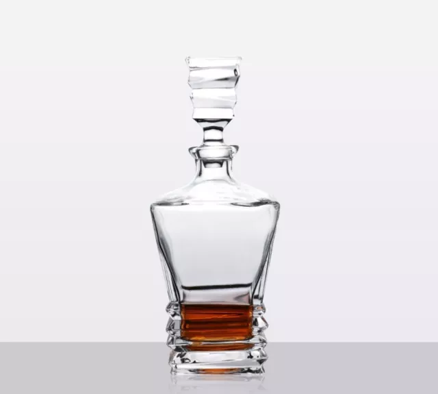Euro Design Glass Whisky Decanter Bar Bottle Red Wine Carafe Display Pot 800ml