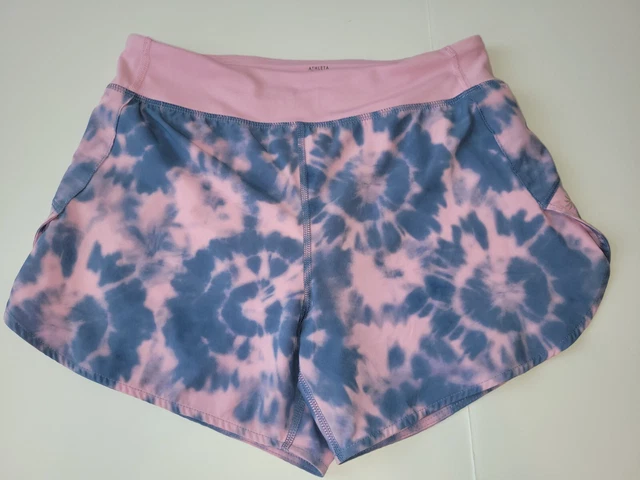 Athleta Girl Run the World 3" Shorts size XL/ 14 tie dye