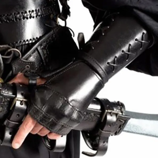 1 Pair Retro Gauntlet WristbMedieval Steampunk Arm Cuff Knight Straps Guard FS0