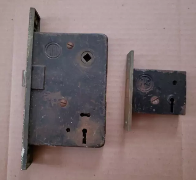 Vintage Reading Hardware Co. Push Button Mortise Lock Box and Deadbolt *No Keys*