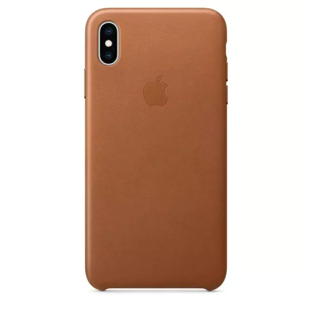 Genuine Official Apple iPhone XS Max Leather Case - Saddle Brown - New