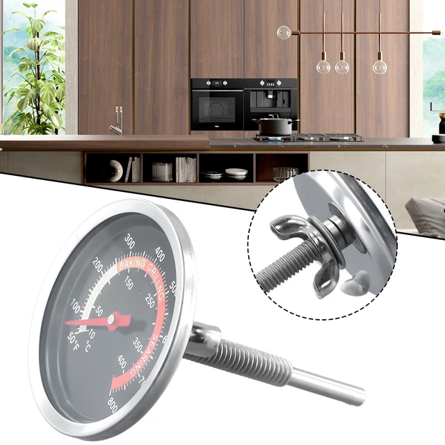 Thermomètre Barbecue Acier Inoxydable 6cm - Pour Grill, Fumoir, Four - Gamme 10-400°F / 50-800°F