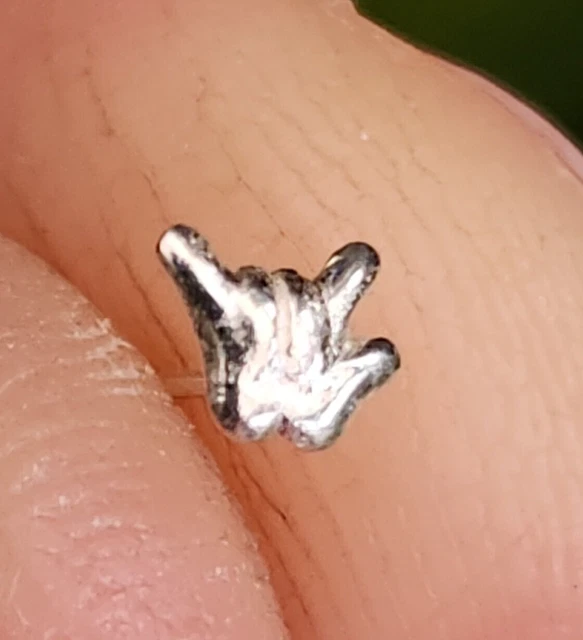Stud de nariz Rock Hand Devil Horns Rock On 22 g (0,6 mm) Plata 6 mm...