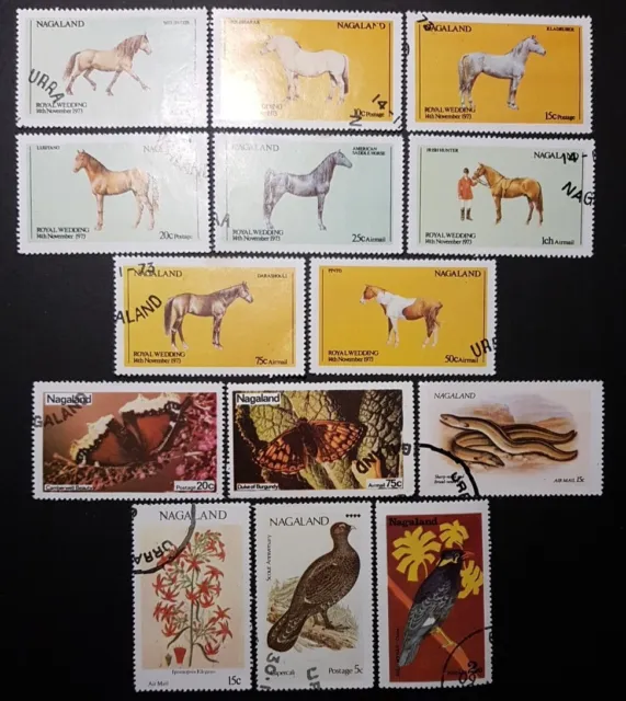 Briefmarken Indien-Nagaland, gestempelt, Lot