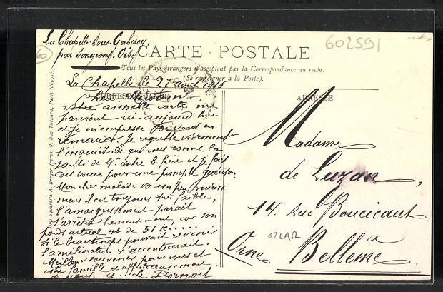 CPA Crillon, L'Ecole, Rue de l'Eglise 1916 2