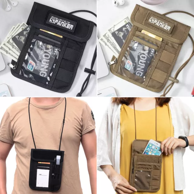 Neck Wallet Tactical Passport Card Phone Holder Pouch Travel Purse Case Cover US
