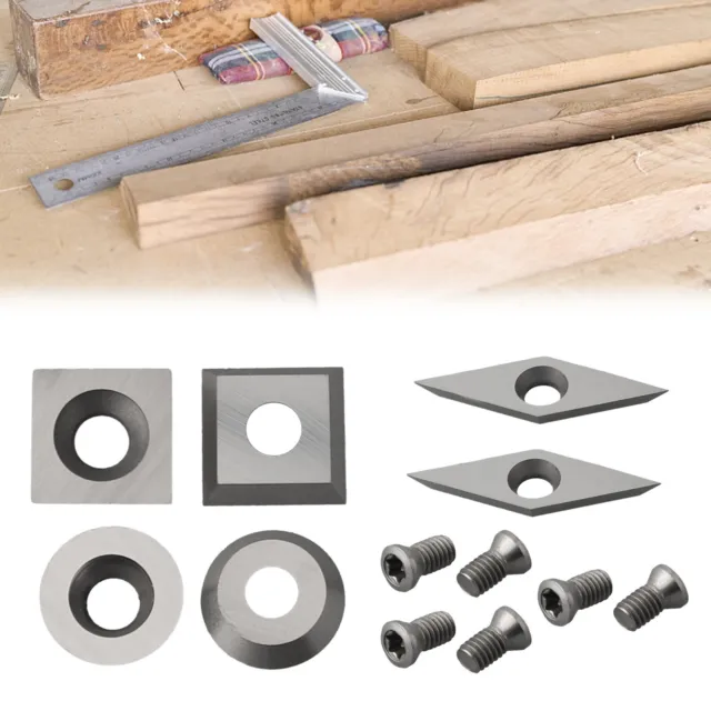 Set von 6 Silberkarbid Wendeschneidplatten für präzise Holz Drechselarbeiten