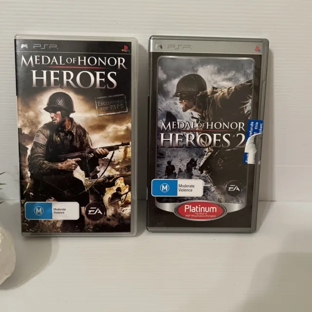 Medal Of Honor Heroes 1 & 2 PSP Games Bundle, PlayStation Portable PAL Like New