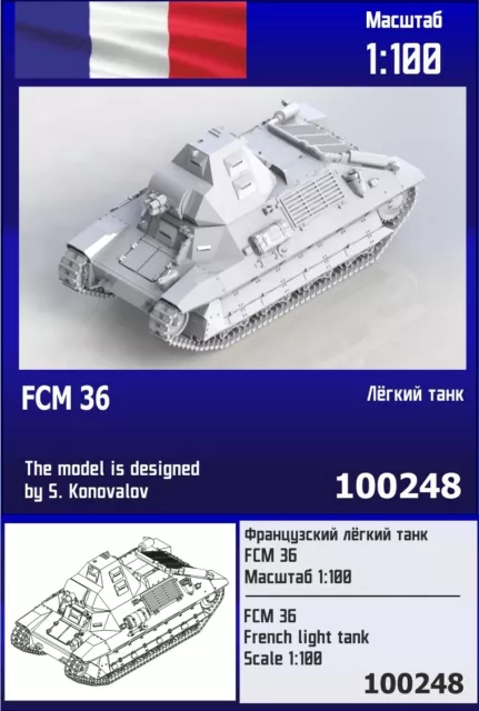 "ZEBRANO" 100248  FCM 36 French light tank   1/100