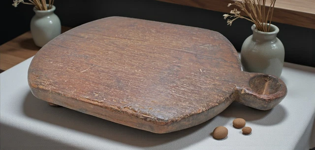 Ancienne Grande Planche A Decouper En Bois Billot Cuisine