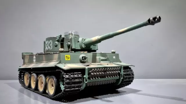 RC Panzer "German Tiger I S33" Heng Long - 1:16, Rauch&Sound+Stahlgetriebe und 2