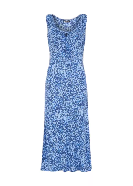 Whistles Summer Cheetah Jersey Dress UK 10 NEW Blue Animal Leopard RRP 99 Midi