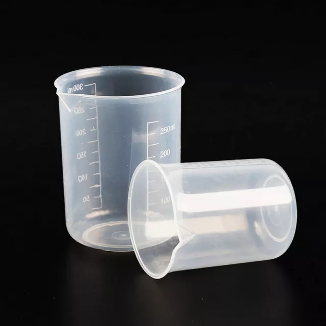 25-1000ml Clear Plastic Graduated Measuring Cup Jug Beaker Kitchen Lab Tool