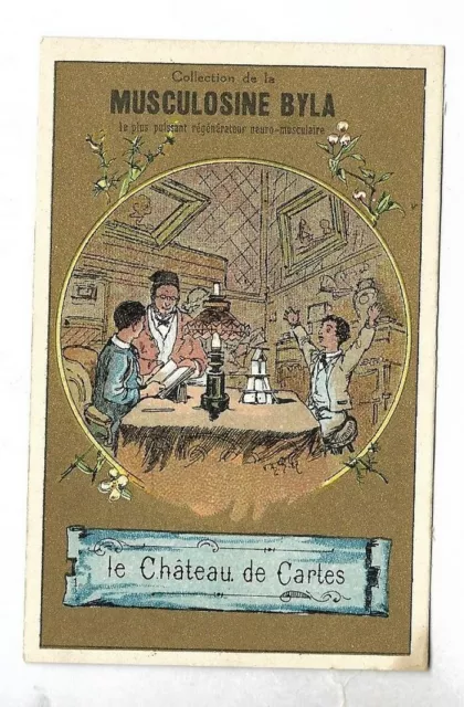 Le château de cartes - - Fable - Chromo Musculosine Byla - Trade card