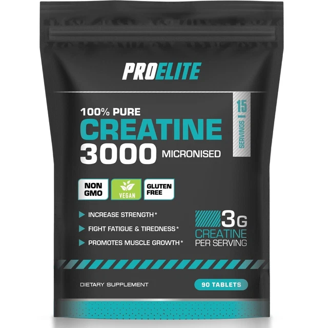 CREATINE MONOHYDRATE 3000MG 90 Tablets Muscle Growth Strength Pre