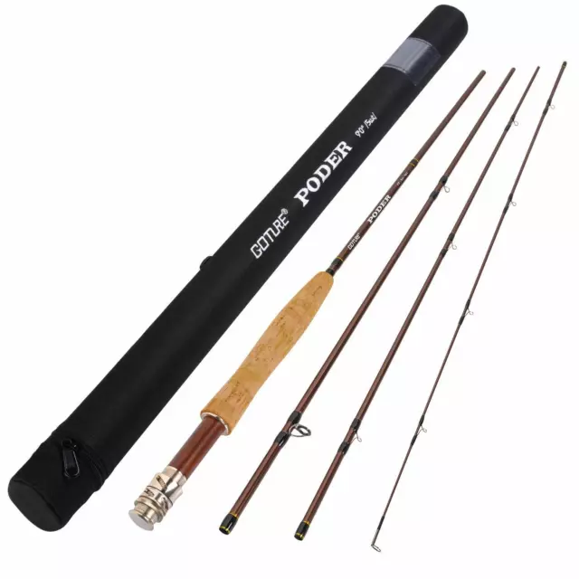 Fly Fishing Rod 9FT 4Piece 4/5/7/8WT Slow/Medium/Medium Fast Action Fly Rod Bass