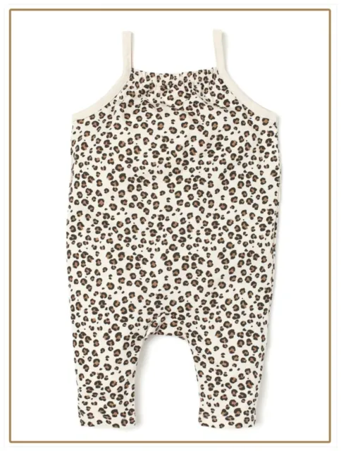 Baby / Girls Summer Playsuit Leopard Print Cotton Romper 6 Mths to 4 Yrs NEW