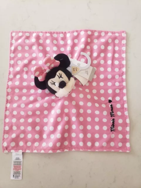 New Tesco Minnie Mouse Pink Comforter Soft Toy Disney Baby Blankie Bnwt