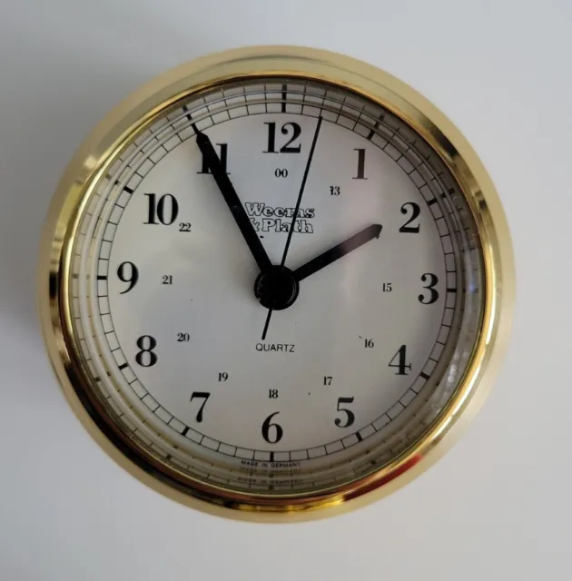 Weems & Plath Solid Brass Quartz Ship's Clock--Admiral Model? Works Great!
