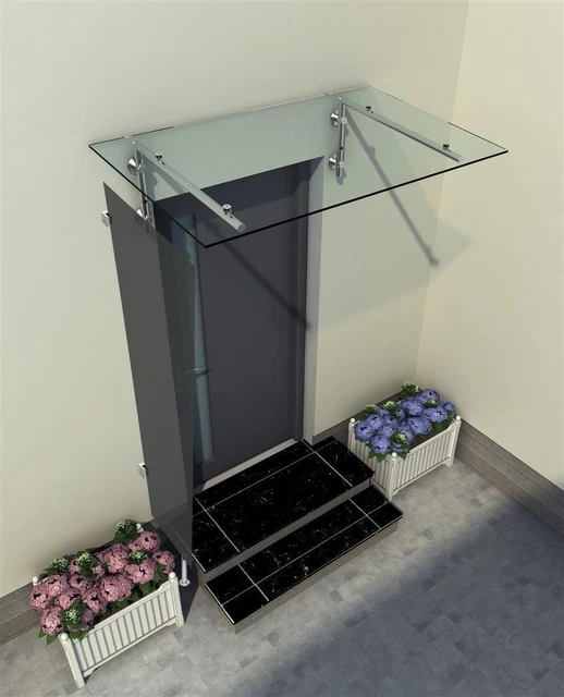 Centro vetro Hagen - 80 x 200 x 60 cm parte laterale per tettoia in vetro - vetro VSG 9,54 mm