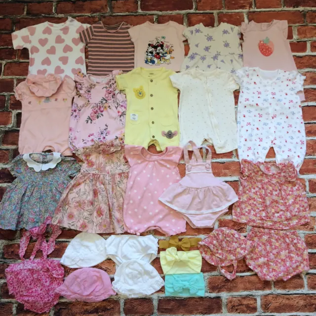 Baby Girls Clothes Bundle 0-3 Months Dress Playsuit Jumpsuit M&S H&M Next TU Etc