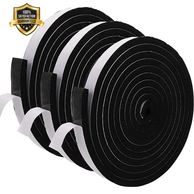 49 Feet Weather Stripping Foam Insulation Tape Self Adhesive Seal Soundproof