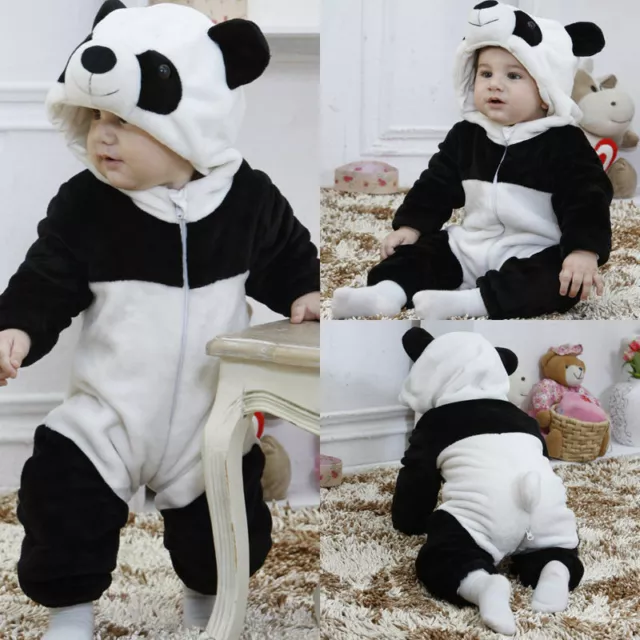 Newborn Baby Boy Girl Kids Bear Hooded Romper Jumpsuit Bodysuit Clothes Outfits